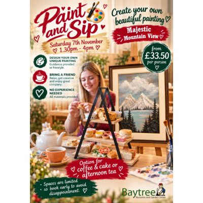 Paint And Sip With Afternoon Tea - Saturday 7th November Paint And Sip With Afternoon Tea - Saturday 7th November